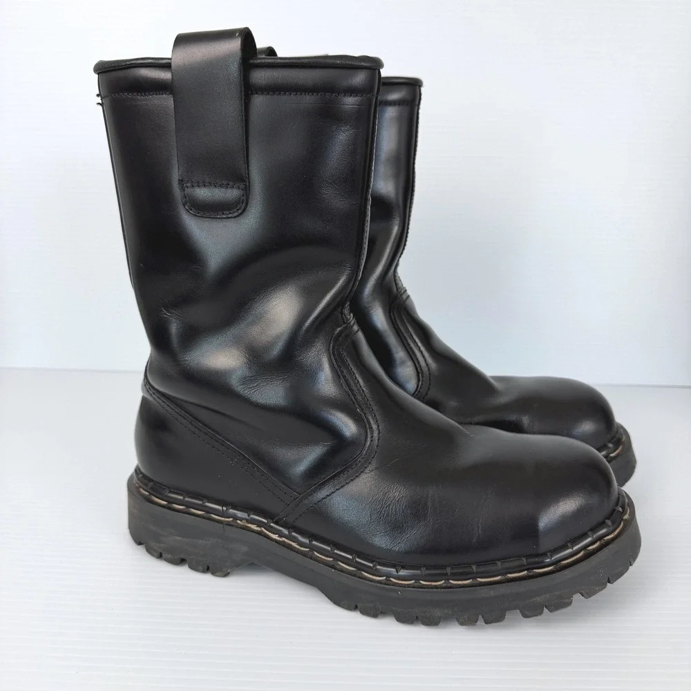 Gripfast Original England Black Leather Pull On Industrial Punk Mens US 10 UK‎ 9